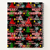 Sierlijk Kerstmis Tekstpatroonontwerp Notitieboek (Achterkant)