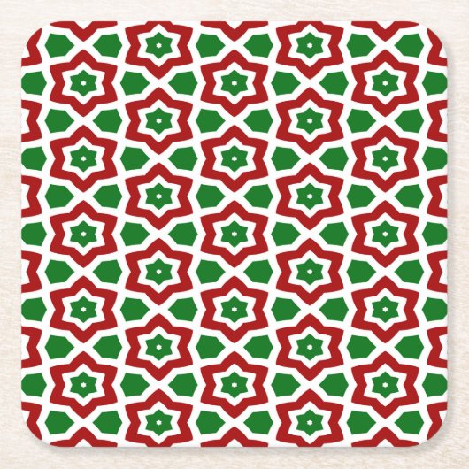 Sierlijk Kerstpatroon Kartonnen Onderzetters (Voorkant)
