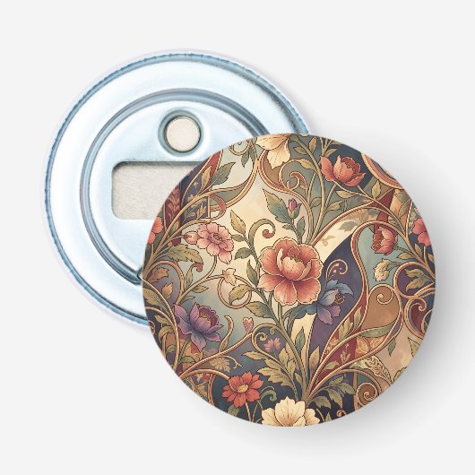 Sierlijk kimono bloempatroon button flesopener (Voorkant)