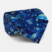Sierlijk Kobaltblauw Botanisch Stropdas (Opgerold)