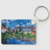 Sierlijk Landschap Meer Schilderij Sleutelhanger (Voorkant)