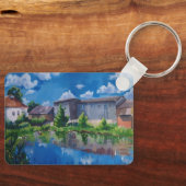 Sierlijk Landschap Meer Schilderij Sleutelhanger (Voorkant)
