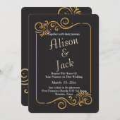 Sierlijk Lijst Bruiloft Kaart (Voorkant / Achterkant)