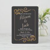 Sierlijk Lijst Bruiloft Kaart (Staand voorkant)