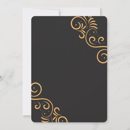 Sierlijk Lijst Bruiloft Kaart (Achterkant)