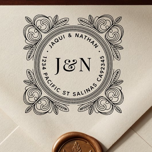 Sierlijk Loofhouten Retouradres Stempel