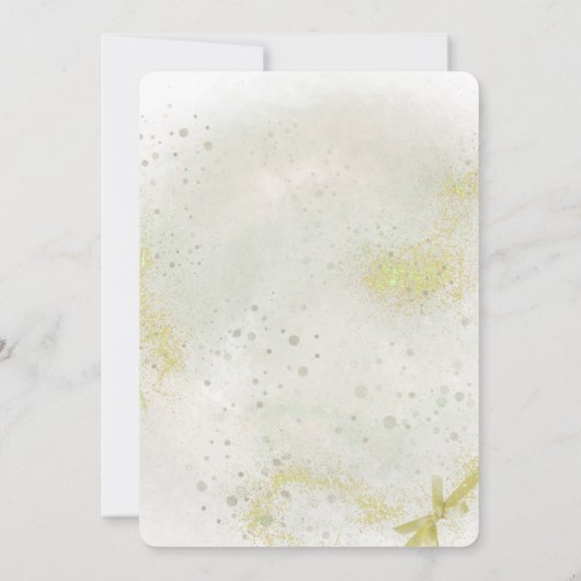 Sierlijk met Zacht groene doop uitnodiging (Achterkant)