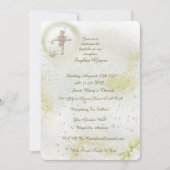 Sierlijk met Zacht groene doop uitnodiging (Voorkant)