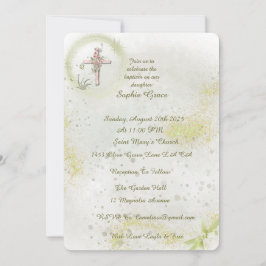 Sierlijk met Zacht groene doop uitnodiging