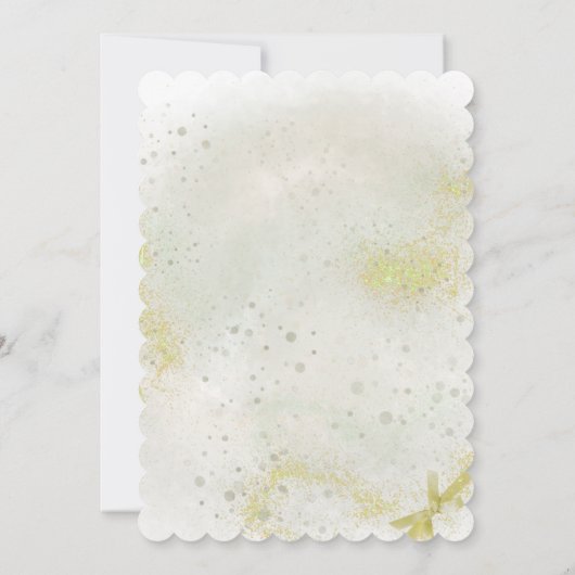 Sierlijk met Zacht groene doop uitnodiging (Achterkant)