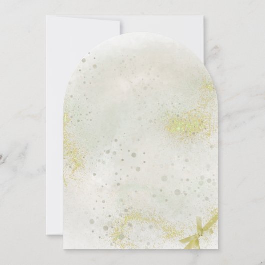 Sierlijk met Zacht groene doop uitnodiging (Achterkant)