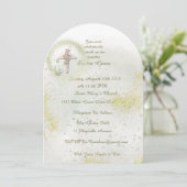 Sierlijk met Zacht groene doop uitnodiging (Staand voorkant)