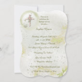 Sierlijk met Zacht groene doop uitnodiging (Voorkant)