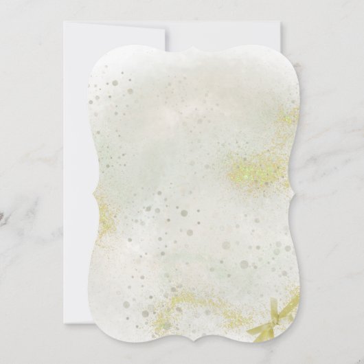 Sierlijk met Zacht groene doop uitnodiging (Achterkant)