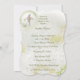 Sierlijk met Zacht groene doop uitnodiging