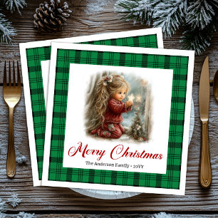 Sierlijk Minimaal Design Kerst Scene Servetten