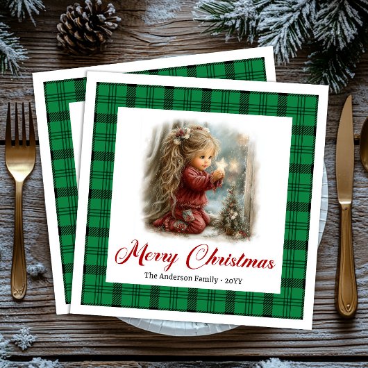 Sierlijk Minimaal Design Kerst Scene Servetten