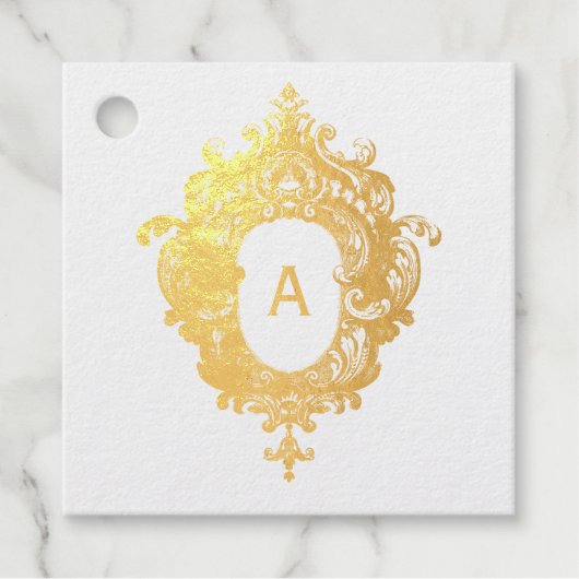 Sierlijk Monogram Frame Bedankjes Labels (Voorkant)