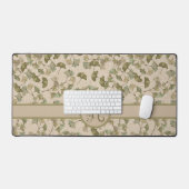 Sierlijk Monogram Gedempte Aardkleur Ginko Bureaumat (Keyboard & Muis)