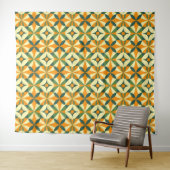 Sierlijk naadloos retro patroon wandkleed (In Situ (horizontaal))