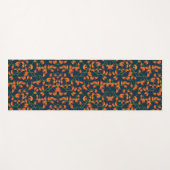 Sierlijk Oranje Bloemmotief Yogamat (Voorkant (horizontaal))