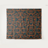 Sierlijk oranje bloempatroon wandkleed (Voorkant (horizontaal))
