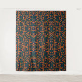 Sierlijk oranje bloempatroon wandkleed (Voorkant)