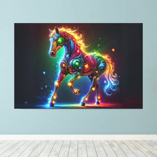 sierlijk paard canvas afdruk (Insitu (Houten vloer))