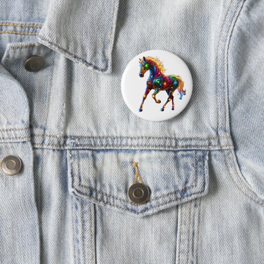 sierlijk paard ronde button 5,7 cm (In situ)