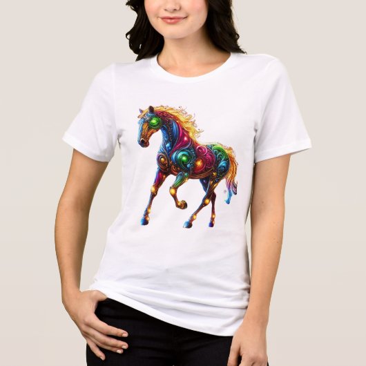 sierlijk paard Tri-Blend shirt (Voorkant)