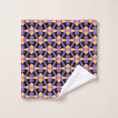 Sierlijk paars en geel bad handdoek (Wasdoekje)