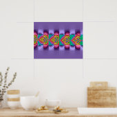 Sierlijk Paars Fractal Poster (Keuken)