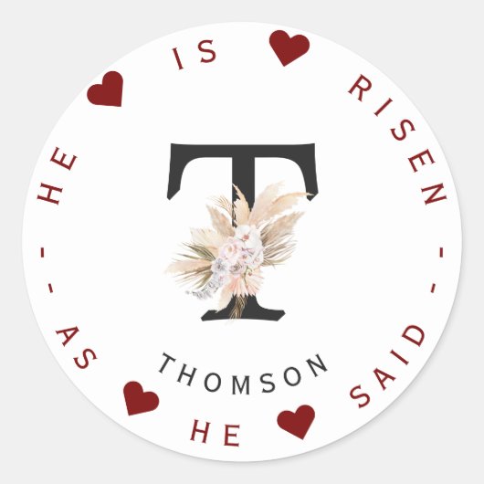 Sierlijk Pampas Gras Bloemend Mozaïek Adreslabel Ronde Sticker (Voorkant)