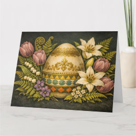 Sierlijk Pasen Ei Met Bloemen Kaart