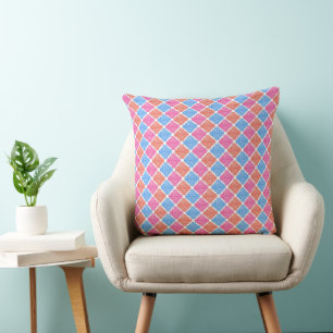 Sierlijk Patchwork Diamanten Patroon Kussen