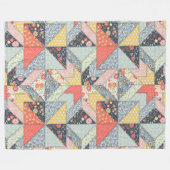 Sierlijk Patchworkpatroon en Kleurenpalet Fleece Deken (Voorkant (Horizontaal))
