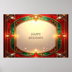 Sierlijk Poster met Gebrandschilderd Glas Patroon