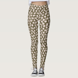 Sierlijk Retro Japans Bloemmotief Leggings