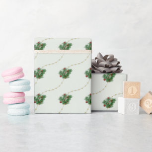 Sierlijk retro kerstpatroon cadeaupapier