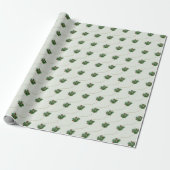 Sierlijk retro kerstpatroon cadeaupapier (Uitgerold)