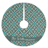 Sierlijk Retro Patroon Smaragdgroene Gepersonalise Kerstboom Rok (Voorkant)