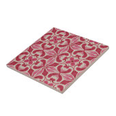 Sierlijk rood azulejo patroon met bloemmotieven tegeltje (Zijkant)