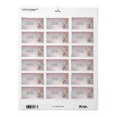 Sierlijk roze bloemadreslabel etiket (Full Sheet)