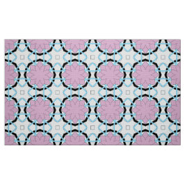 Sierlijk roze bloemmotief geometrisch patroon stof