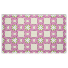 Sierlijk roze bloemmotief geometrisch patroon stof