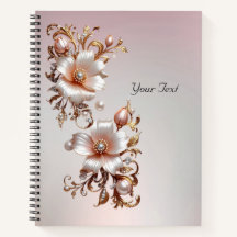 Sierlijk Roze Bloemmotief Notitieboek