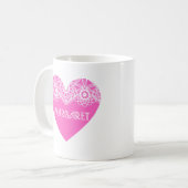 Sierlijk Roze Hart Ontwerp Koffiemok (Voorkant links)