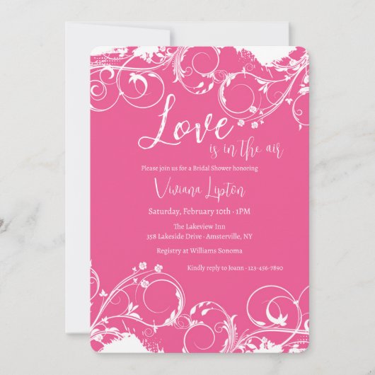 Sierlijk Roze Kaart (Voorkant)