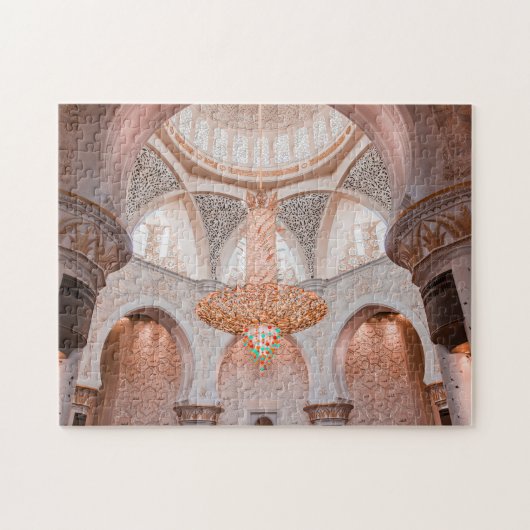 Sierlijk Roze Moskee Interieur Legpuzzel (Horizontaal)