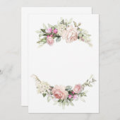 Sierlijk rozen bruiloft uitnodiging template (Voorkant / Achterkant)